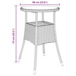 vidaXL Ensemble de Salle à Manger de Jardin 3 Pièces Marron Poly Rattan