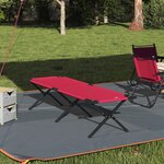 vidaXL Lit de soleil pliant avec sac de transport Rouge en tissu Oxford 600D