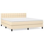 vidaXL Sommier à lattes de lit avec matelas Crème 180x200 cm Tissu