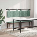 vidaXL Tête de lit suspendue Avec lumière LED Vert Mer Velours
