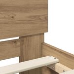 vidaXL Cadre de lit Chêne artisanal 200 x 200 cm Bois d'ingénierie