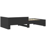 vidaXL Cadre de lit sans matelas noir 90x190 cm bois ingénierie