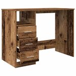 vidaXL Bureau vieux bois 102x76x50 cm bois d'ingénierie