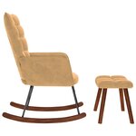 vidaXL Chaise à bascule avec repose-pied marron velours