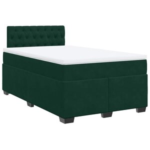 vidaXL Sommier à lattes de lit et matelas Vert foncé 120x200cm Velours