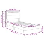 vidaXL Cadre de lit avec bandes LED Blanc 90 x 200 cm Simili cuir