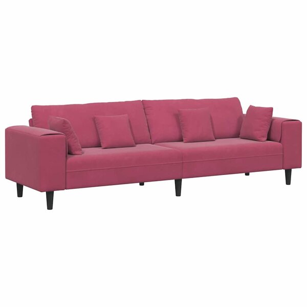 vidaXL Canapé Bordeaux 250 x 77 x 76 cm Velours