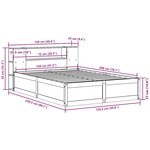 vidaXL Cadre de lit sans matelas 120x200 cm bois de pin massif