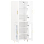 vidaXL Buffet haut Blanc 69 5x34x180 cm Bois d'ingénierie