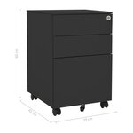 vidaXL Classeur mobile Anthracite 39x45x60 cm Acier