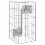 vidaXL Colonne Gabion avec Robinet 50x25x25 cm Acier Inoxydable