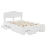 vidaXL Cadre de lit avec tiroir Blanc 120 x 190 cm Bois d'ingénierie