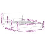 vidaXL Cadre de lit Dover gris clair 140x190 cm velours