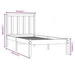 vidaXL Cadre de lit sans matelas noir 75x190 cm bois de pin massif