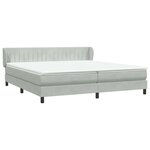 vidaXL Sommier à lattes de lit et matelas gris clair 180x210cm velours