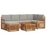 vidaXL Ensemble de canapés d'extérieur 7 pc Gris Naturel et Clair