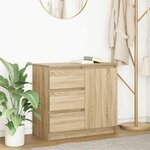 vidaXL Buffet avec tiroir chêne sonoma 71x35x65 cm bois d'ingénierie