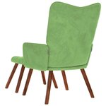 vidaXL Chaise de relaxation avec tabouret Vert clair Velours