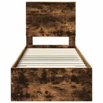 vidaXL Cadre de lit Chêne Fumé et Argent 75 x 190 cm Bois d'ingénierie