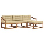 vidaXL Ensemble de canapés d'extérieur 4 pc Naturel et Beige