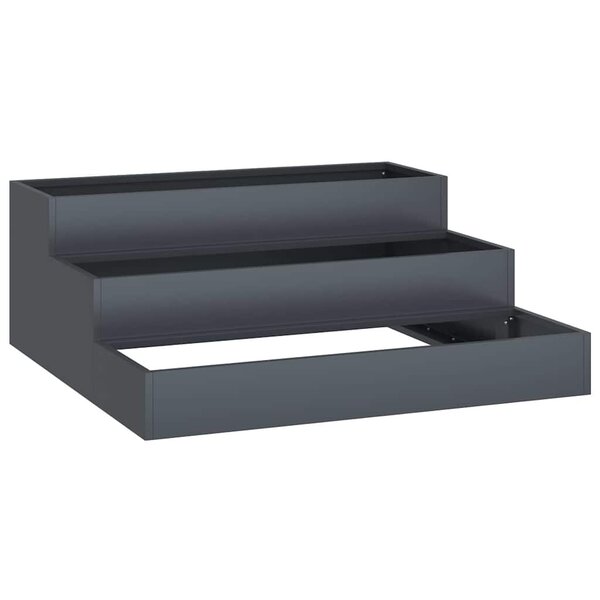vidaXL Cache-pot de jardin Anthracite 90 x 90 x 35 cm Acier