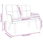 vidaXL Sofa 2 places Jaune 115 x 61 x 87 cm Velours (V)