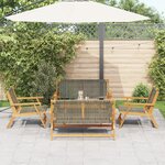 vidaXL Ensemble de 5 Chaises et Table de Jardin en Bois d'Acacia Gris