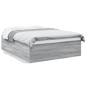 vidaXL Cadre de lit sans matelas sonoma gris 150x200 cm
