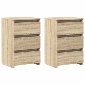 vidaXL Tables de chevet 2 Pièces Chêne sonoma 40x35x62 5 cm Aggloméré