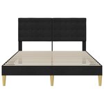 vidaXL Cadre de lit avec tête de lit Noir 140 x 200 cm Tissu