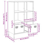 vidaXL Buffet haut noir 68x39x103 5 cm acier