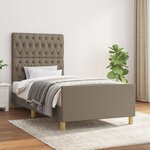 vidaXL Cadre de lit sans matelas taupe 90x200 cm tissu