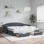 vidaXL Lit de jour avec gigogne et tiroirs sans matelas 100x200 cm