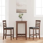 vidaXL Tabourets de bar avec coussins 2 Pièces marron bois massif d'hévéa
