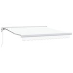 vidaXL Auvent Rétractable Blanc 350 x 250 cm Tissu  Métal