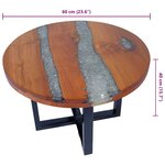 vidaXL Table basse Teck Résine 60 cm