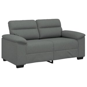 vidaXL Canapé à 2 places gris foncé 120 cm tissu