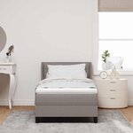 vidaXL Lit à ressorts avec tête de lit Taupe 200 x 90 cm tissu