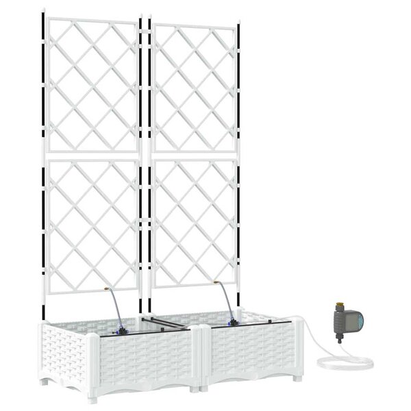 vidaXL Cache-pot de jardin 2 Pièces Blanc Acier