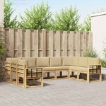 vidaXL Ensemble de canapés d'extérieur 9 Pièces Blanc et Beige