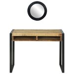 vidaXL Table de maquillage avec miroir 100x50x75 cm en bois de mangue massif