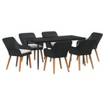vidaXL Ensemble de salle à manger de jardin 7 pièces en poly rattan noir