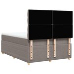vidaXL Sommier à lattes de lit avec matelas Taupe 140x190 cm Tissu
