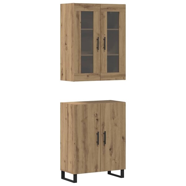 vidaXL Haut Armoire 2 Pièces chêne artisanal Bois d'ingénierie