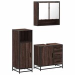 vidaXL Ensemble de meubles de salle de bain 3 Pièces Chêne marron