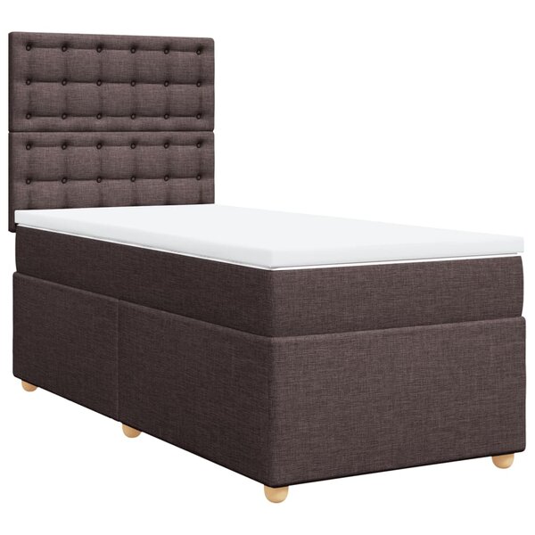 vidaXL Sommier à lattes de lit avec matelas Marron foncé 100x200 cm