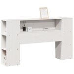 vidaXL Tête de lit avec rangement blanc 140 cm bois massif de pin