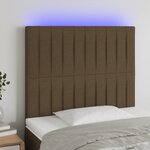 vidaXL Tête de lit à LED Marron foncé 80x5x118/128 cm Tissu