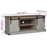 VidaXL Meuble TV HALDEN 2 portes coulissantes blanc 150x40x60 cm