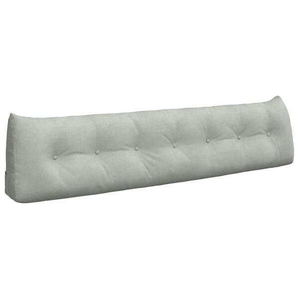 vidaXL Coussin de Dos Gris clair 200 x 24 x 50 cm Velours